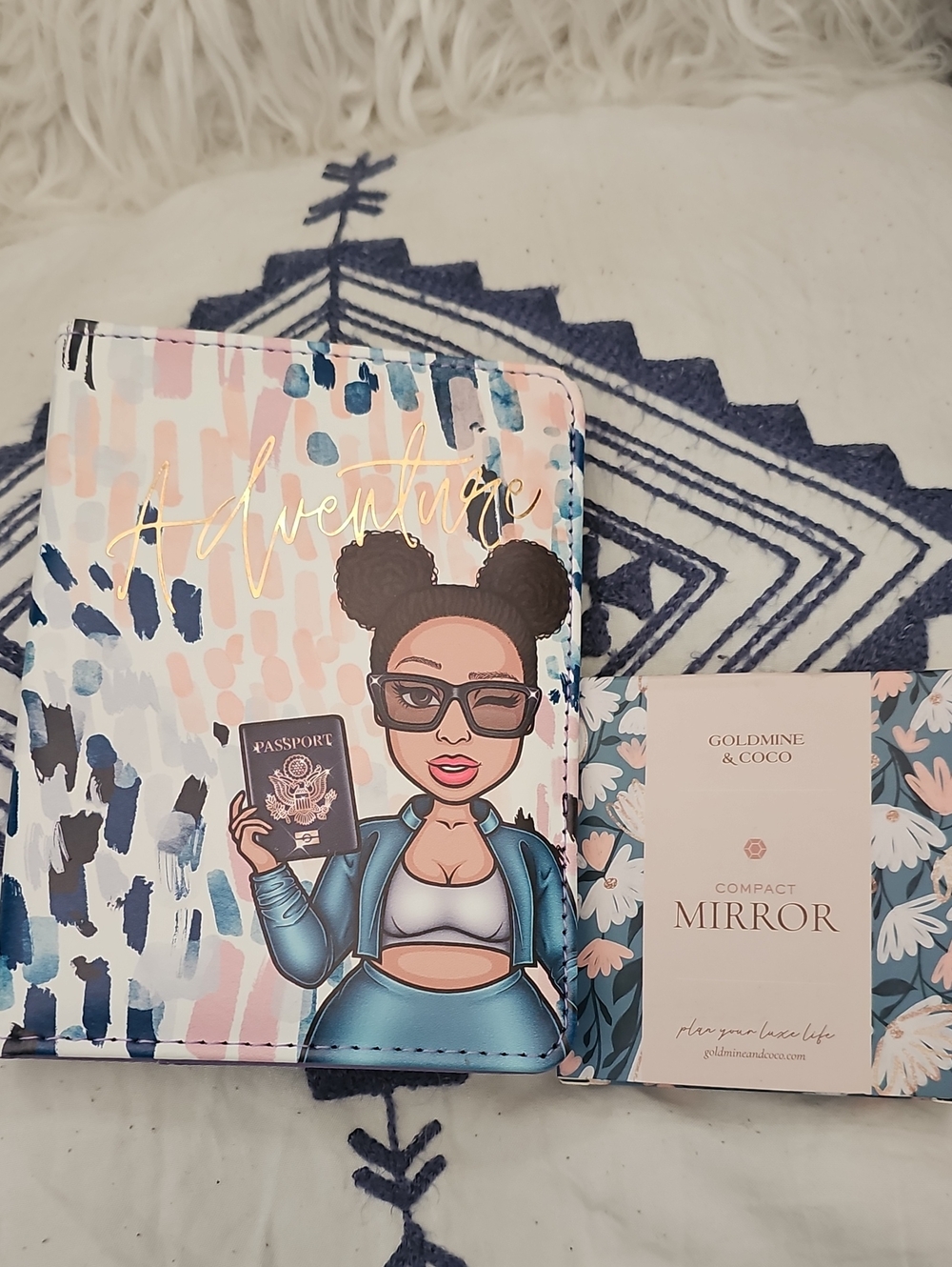 Adventure Passport Cover with Illustrated Traveler